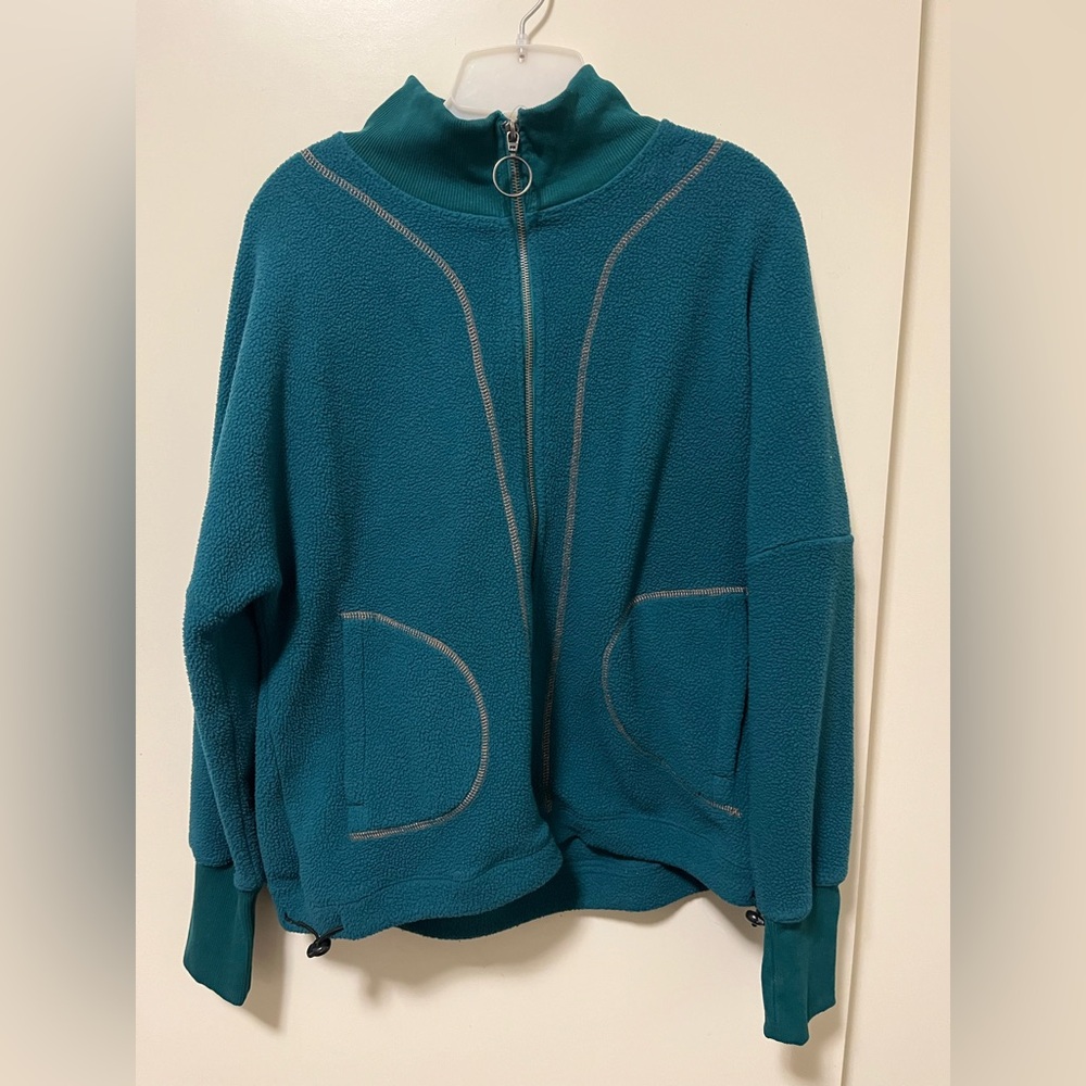 Teal Zip-Up Fleece Jacket